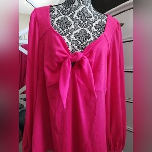 NWT Ava & Viv Fuchsia/ Hot pink Blouse